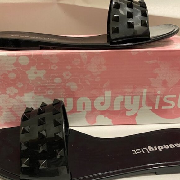 WOMEN BLACK PVC VINYL SANDALS Size: 8.0 - Picture 6 of 9